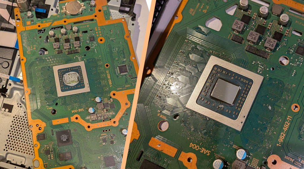 Fixing overheating problem on PS4 Slim by repasting with PTM7950 and changing thermal pads